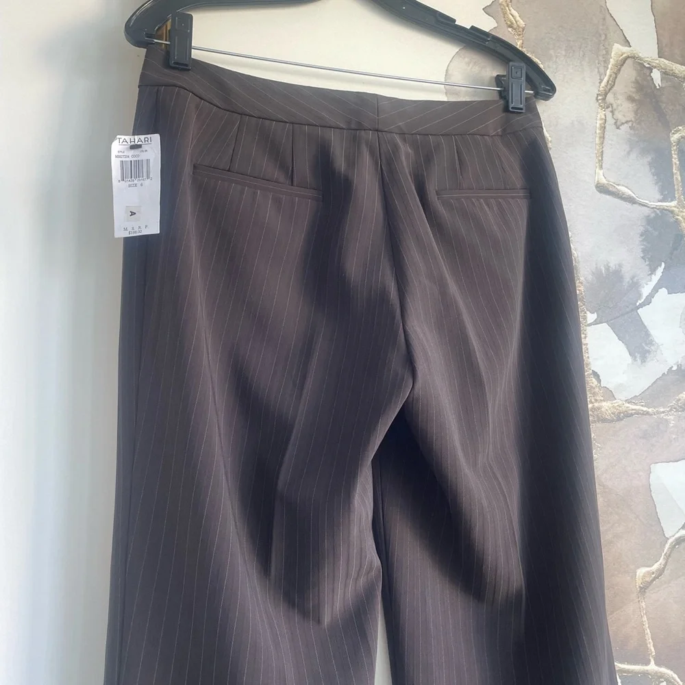 NWT Tahari career pin stripe pants| tahari casual pants | size 6 - Picture 5 of 8